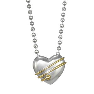 Tiffany Heart Arrow pendant necklace Silver K yellow gold CO